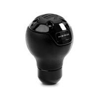 Momo Nero Shift Knob - Tall Black Leather, Black Chrome Insert