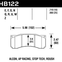 Hawk Alcon/AP Racing, StopTech Roush ER-1 Brake Pad Set