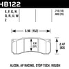 Hawk Alcon/AP Racing, StopTech Roush ER-1 Brake Pad Set