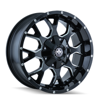 Mayhem 8015 Warrior 20x9 / 5x150 BP / 0mm Offset / 110mm Hub Black w/ Milled Spokes Wheel