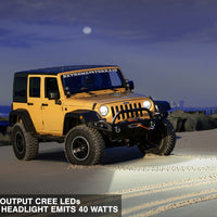 Raxiom 97-18 Jeep Wrangler TJ/JK Axial Series LED Headlights- Black Housing (Clear Lens)