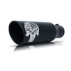 Gibson Patriot Skull Rolled Edge Angle-Cut Tip- 5in OD/2.25-2.5in Inlet/12in Length - Black Ceramic