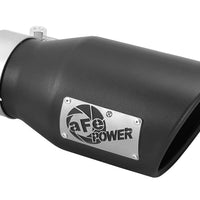 aFe Power Gas Exhaust Tip Black- 3 in In x 4.5 out X 9 in Long Bolt On (Black)