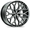 Vossen HF-2 22x10.5 / 5x112 / ET42 / Deep Face / 66.5 - Brushed Gloss Black Wheel