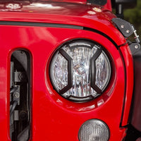 Rugged Ridge 07-18 Jeep Wrangler JK/JKU Textured Black Elite Headlight Euro Guards