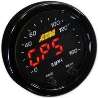 AEM X-Series 0-160 MPH Black Bezel w/ Black Face GPS Speedometer Gauge