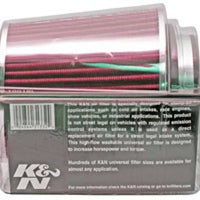 K&N Universal Air Filter Chrome Round Tapered Red - 4in Flange ID x 1.125in Flange Length x 5.5in H