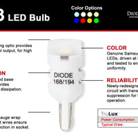 Diode Dynamics 194 LED Bulb HP3 LED Warm - White Short (Single)