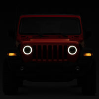 Raxiom 18-22 Jeep Wrangler JL/JT Axial Series LED Headlights- Black Housing (Clear Lens)