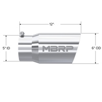 MBRP Universal Tip 6 O.D. Dual Wall Angled 5 inlet 12 length