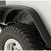 Bushwacker 07-18 Jeep Wrangler Flat Style Flares 4pc Fits 2-Door Sport Utility Only - Black