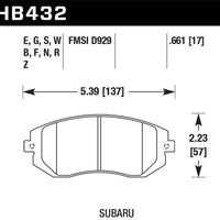 Hawk 2006 Saab 9-2X 2.5L 2.5i Front ER-1 Brake Pads