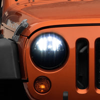 Raxiom 97-18 Jeep Wrangler TJ/JK Axial Series LED Headlights- Black Housing (Clear Lens)