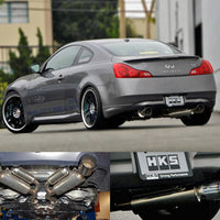 HKS 08 Infiniti G37 Coupe Dual Hi-Power Titanium Tip Catback Exhaust