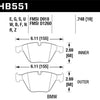 Hawk 2011 BMW 1 Series M 3.0L Base Front ER-1 Brake Pads