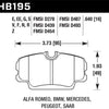 Hawk 86-87 BMW 325 2.7L Base Front ER-1 Brake Pads