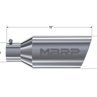 MBRP Universal Tip 7inch O.D. Rolled End 4inch inlet 18inch length - T304 (SINGLE TIP)