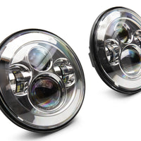 Raxiom 97-18 Jeep Wrangler TJ/JK Axial Series LED Daymaker Headlights- Chrome Housing (Clear Lens)