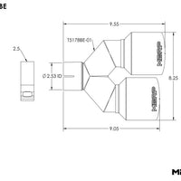 MBRP Burnt End Tip 2.5 ID Dual 4 OD Out 9.5 length Single wall 304 Stainless Steel Driver Side