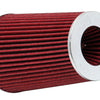 K&N Universal Air Filter Chrome Round Tapered Red - 4in Flange ID x 1.125in Flange Length x 9.5in H