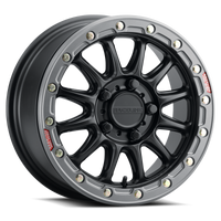 Raceline A14BG Alpha 15x7in/5x114.3 BP/25mm Offset/68mm Bore - Black & Gunmetal Ring Beadlock Wheel