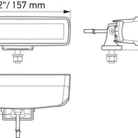 Hella Universal Black Magic 6 L.E.D. Mini Light Bar - Spot Beam