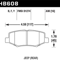 Hawk 2007-2011 Dodge Nitro R/T HPS 5.0 Rear Brake Pads