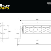 Diode Dynamics 6 In LED Light Bar - Amber Flood Stealth (Pair)