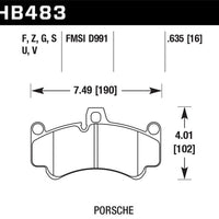 Hawk 05-08 Porsche 911 3.6L Carrera Ceramic Composite Brakes Front ER-1 Brake Pads