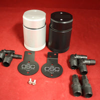 J&L Oil Separator 3.0 Base Kit - Black Anodized (Incl 2 Brackets & 6 Fittings)