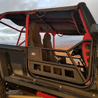 Fishbone Offroad 97-06 Jeep Wrangler TJ Front Tube Doors - Black Textured Powdercoat Steel