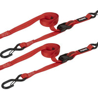 SpeedStrap 1In x 10Ft CAM-Lock Tie Down w/ Snap FtSFt Hooks (2 Pack) - Red