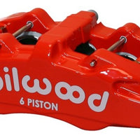 Wilwood Caliper-Forged Dynapro 6 5.25in Mount-Red-L/H 1.62/1.38in/1.38in Pistons 1.10in Disc