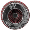 K&N Universal Air Filter Chrome Round Tapered Red - 4in Flange ID x 1.125in Flange Length x 5.5in H