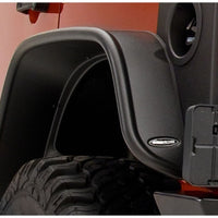 Bushwacker 07-18 Jeep Wrangler Unlimited Flat Style Flares 2pc 4-Door Sport Utility Only - Black