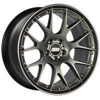 BBS CH-RII 21x10.5 5x120 ET35 Satin Platinum Center Black Lip SS Rim Prot Wheel -82mm PFS/Clip Req