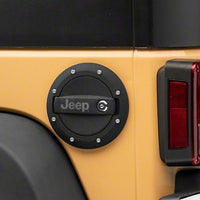 Officially Licensed Jeep 07-18 Jeep Wrangler JK Locking Fuel Door w/ Engraved Jeep Logo