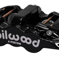 Wilwood Caliper-Aero4-R/H - Black 1.62/1.38in Pistons 1.25in Disc