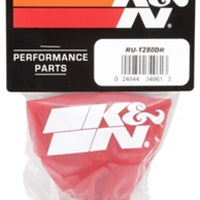 K&N Drycharger Air Filter Wrap - Round Straight - Red Closed Top 3in Inside Dia x 4in Height