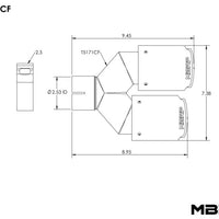 MBRP Universal Carbon Fiber Dual Tip 3.5in OD/2.5in Inlet