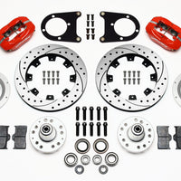 Wilwood Forged Dynalite Front Kit 12.19in Drilled Red 37-48 Ford Psgr. Car Spindle