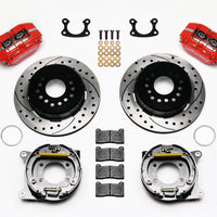 Wilwood Dynapro Dust-Boot P/S Park Brake Kit Drilled Red Small Ford 2.66in Offset