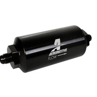 Aeromotive In-Line Filter - (AN-6 Male) 10 Micron Microglass Element Bright Dip Black Finish