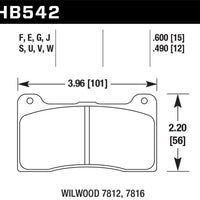 Hawk Wilwood Dynapro Narrow Mount/NDL/Radial Mount Billet DTC-60 Race Brake Pads