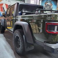 Rally Armor 19-24 Jeep JT Gladiator (Mojave/Rubicon) Black Mud Flap w/Metallic Black Logo