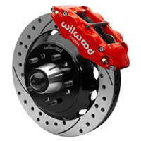 Wilwood Superlite 6R Front Brake Kit for 63-87 Chevy C10 Prospindle13.06 in Diameter, Red Calipers