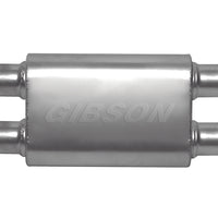 Gibson CFT Superflow Dual/Dual Oval Muffler - 4x9x18in/2.5in Inlet/2.5in Outlet - Stainless