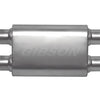 Gibson MWA Superflow Dual/Dual Oval Muffler - 4x9x14in/3in Inlet/3in Outlet - Stainless