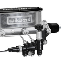 Wilwood HV Tandem M/C Kit w L/H Bracket & Prop Valve - 7/8in Bore Ball Burnished-W/Pushrod