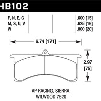 Hawk DTC-80 AP Racing 6/Sierra/JFZ/Wilwood 20mm Race Brake Pads